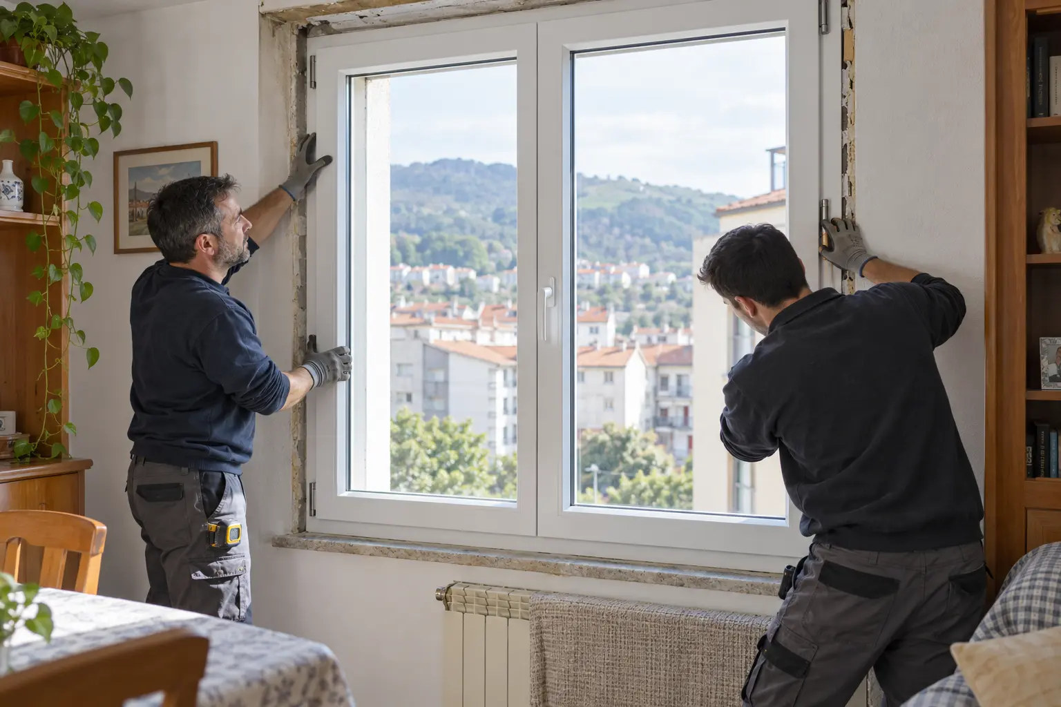 Instalación y sellado de una ventana en el encuentro con el muro